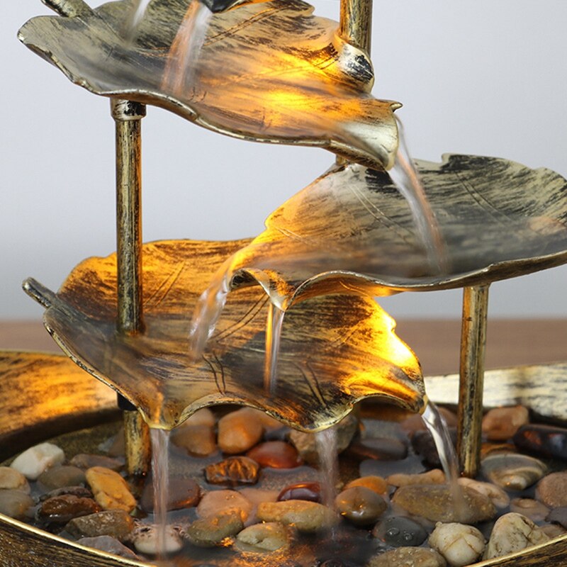 Tafelblad Fonteinen Mini Keramische Waterval Indoor Fontein Tafelblad Waterfontein Zen Tafelblad Fontein for Office Home Indoor Decoratie 5.9 Inch Hoge Fontein Bureaubladfontein (Color : Zwart