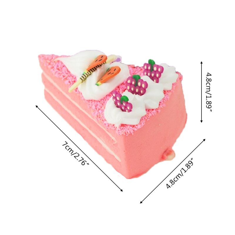 6pcs Realistic Artificial Triangle Cake Bakery Window Food Display Photo Prop H4GD