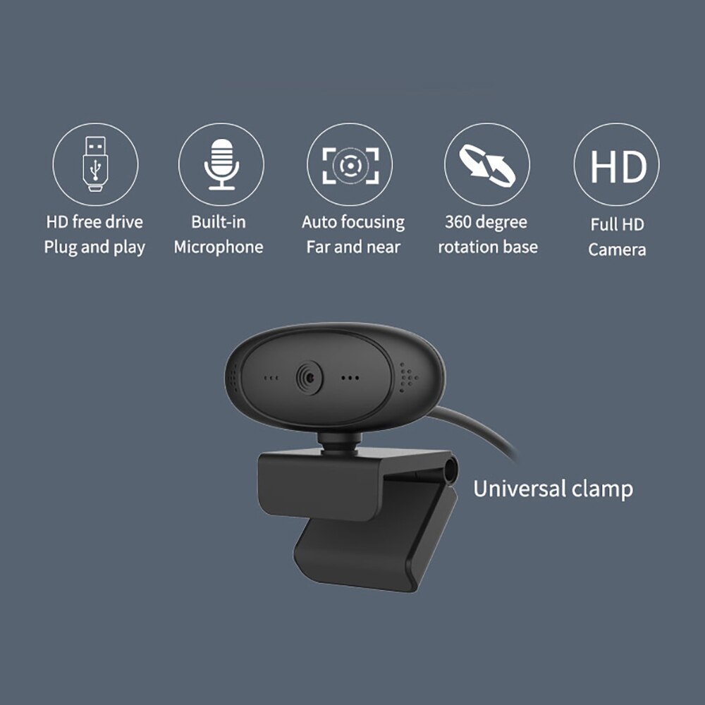 USB Webcam HD Libero Su Disco Plug And Play Built-in Microfono di Messa A Fuoco Automatica Lontano E da Vicino 360 Drgree Pieno macchina Fotografica di HD