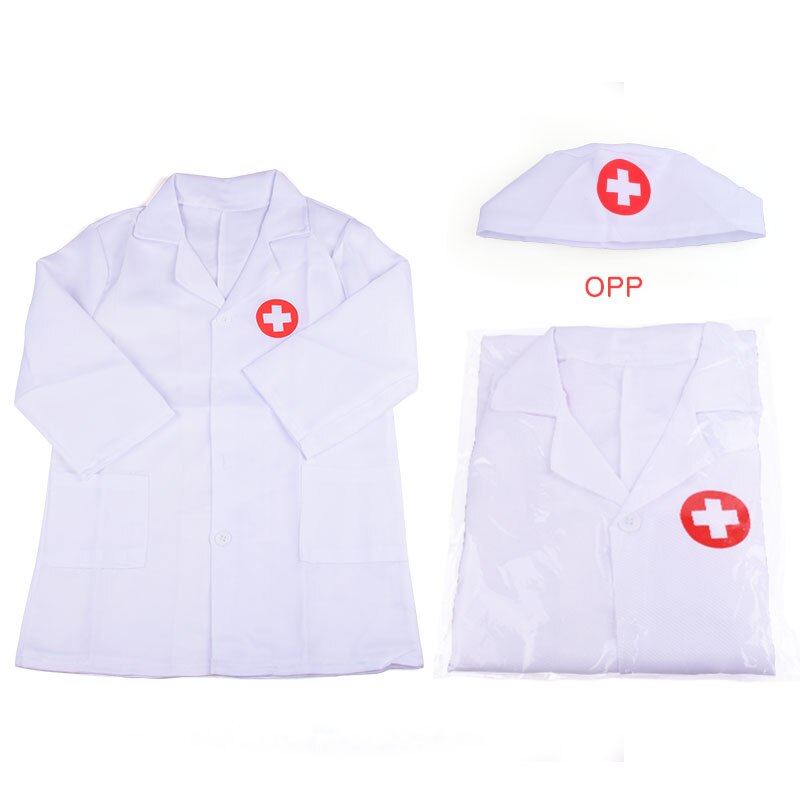 Enfant médecin infirmière jeu de rôle déguisement Halloween fête manteau blanc Robe infirmière uniforme: white