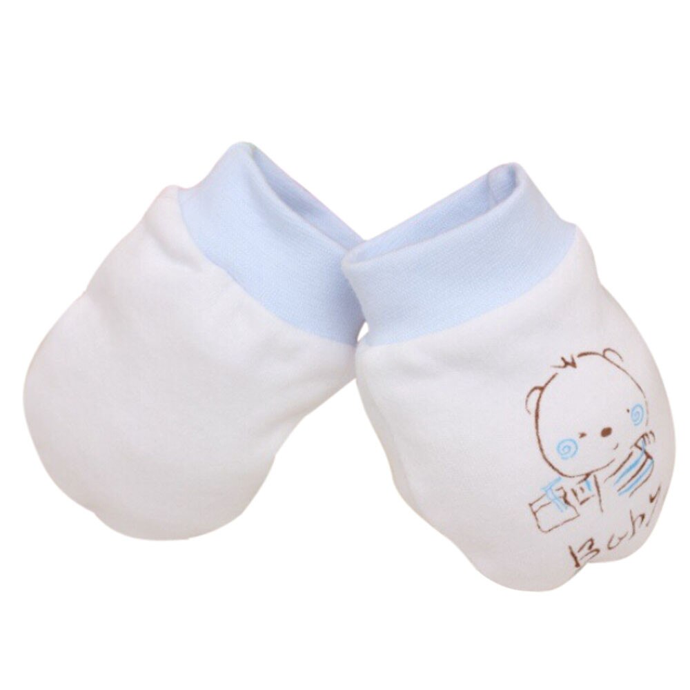 1 Pairs Toddler Cute Cartoon Bear Print Baby Infant Boys Girls Anti Scratch Mittens Soft Gloves Baby Kids Gloves Варежки Детские