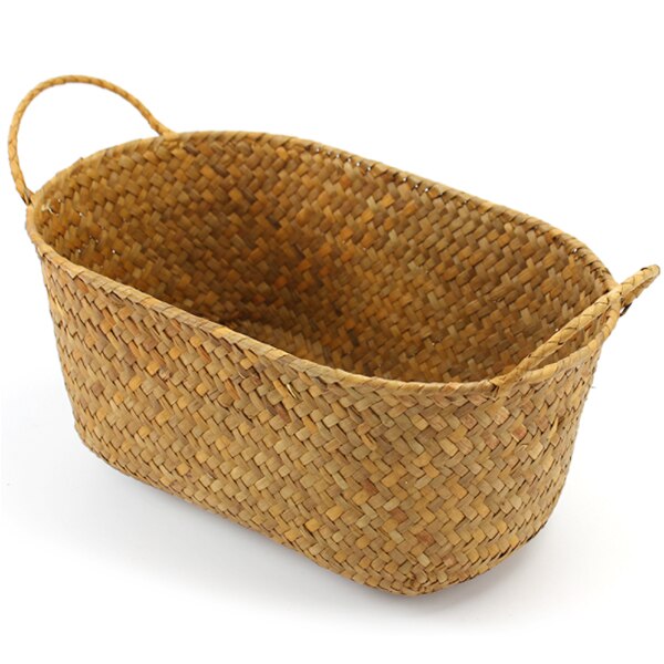 Flet vævning opbevaringskurv til køkken håndlavet frugtfad rattan picnic mad brød brød diverse oprydningsbeholder kuffert mig