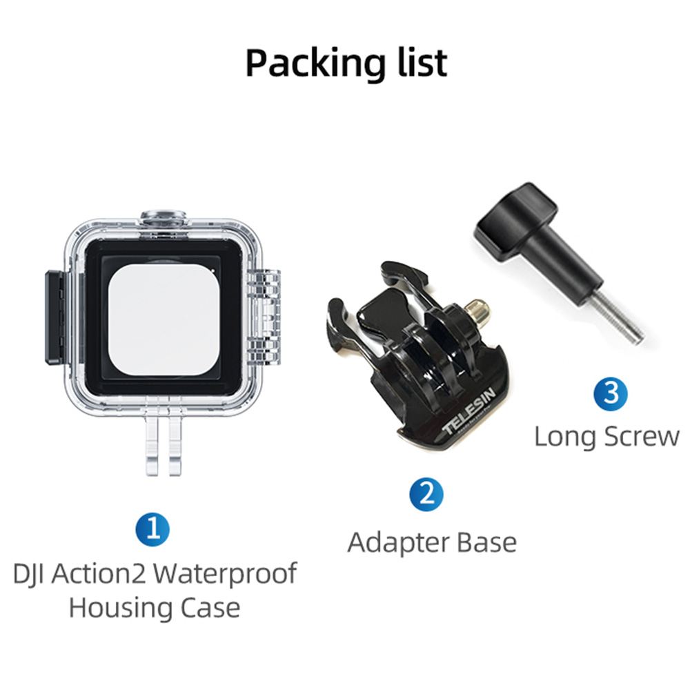 Custodia impermeabile )in 45M per DJI Action 2 custodia subacquea per affondamento di calore custodia protettiva ad alta resistenza per azione 2: Action 2 Camera