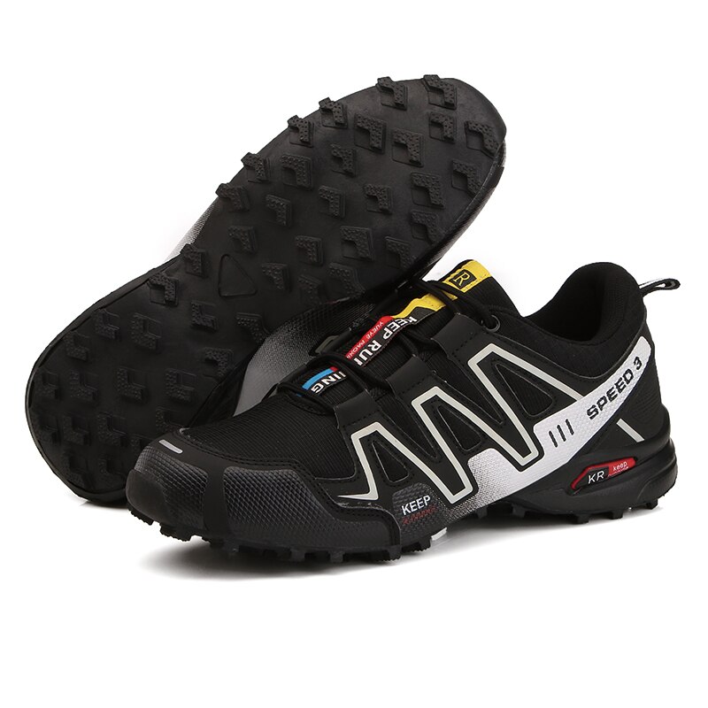 Golfsko til mænd størrelse 39-47 slidstærke skridsikre mænd golfsko snøre gummi gym sneakers