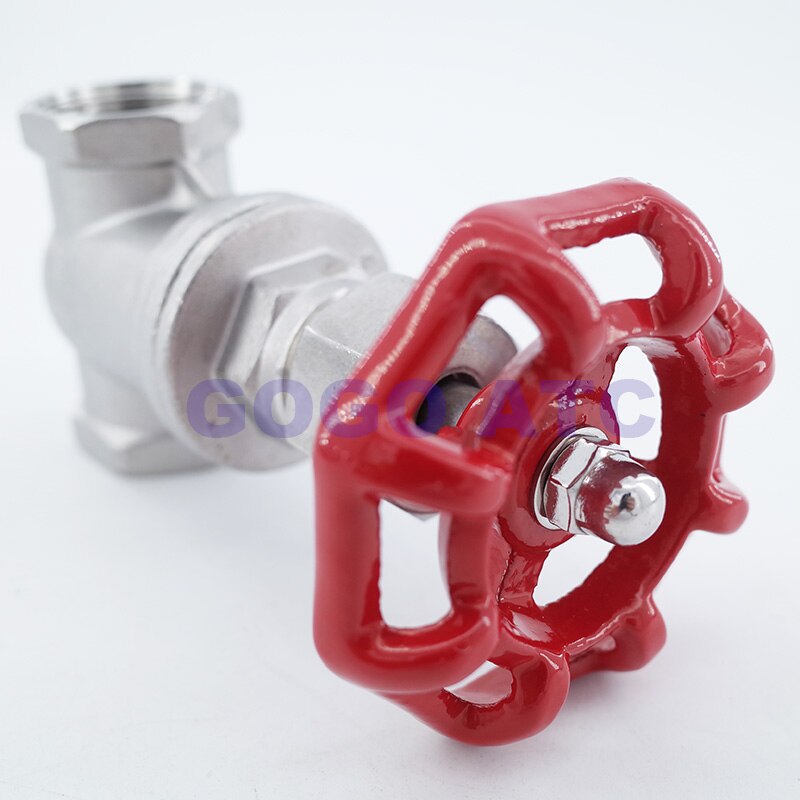 stainless steel screwed gate valve DN25 1 inch DN32 1-1/4" BSP female valve high temperature water pipe gate valve