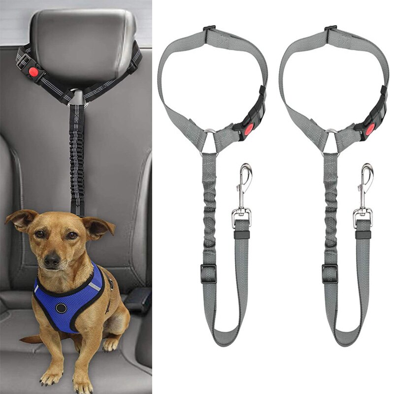 2 Packs Kat Seat Belt Hond Veiligheidsgordels Voor Auto &#39;S-Unieke Denim &amp; Nylon Stof, verstelbare Hond Veiligheidsgordel Auto Hoofdsteun Terughoudendheid