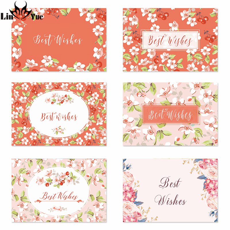 24 pcs/lot Best Wishes Mix Designs thank you for you best wishes Folding card message card DIY decoration
