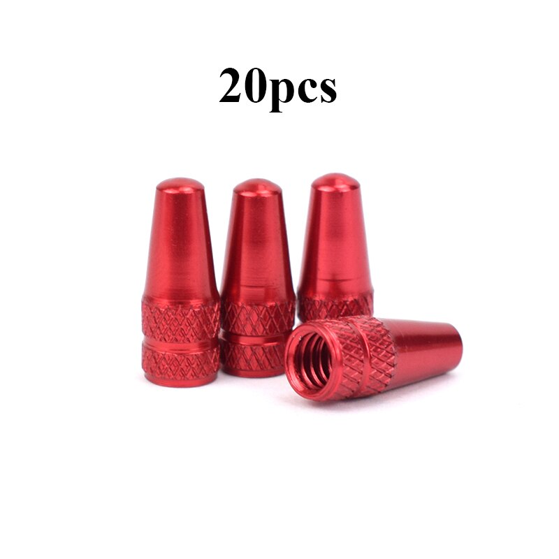 20Pc Bicycle Wheel Tire Covered Protector MTB Road Bike French Tyre Dustproof Ultralight Presta Valve Cap Bicycle Accessories: 20pc red