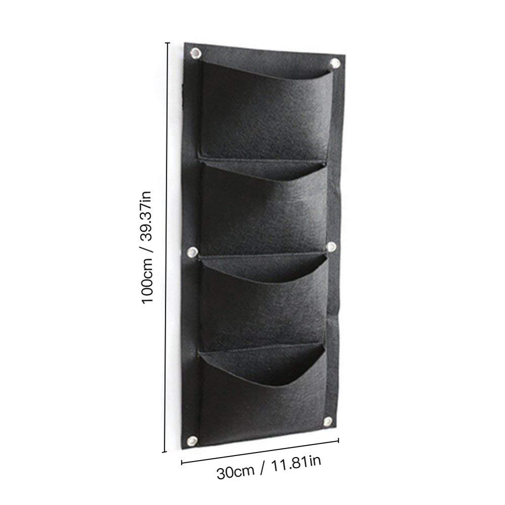 4/6/7 bolsillos colgando de la pared de verde bolsas planta crecer jardín vertical macetero viviendo bolsa de jardín bolsas de suministros: 4 Pockets