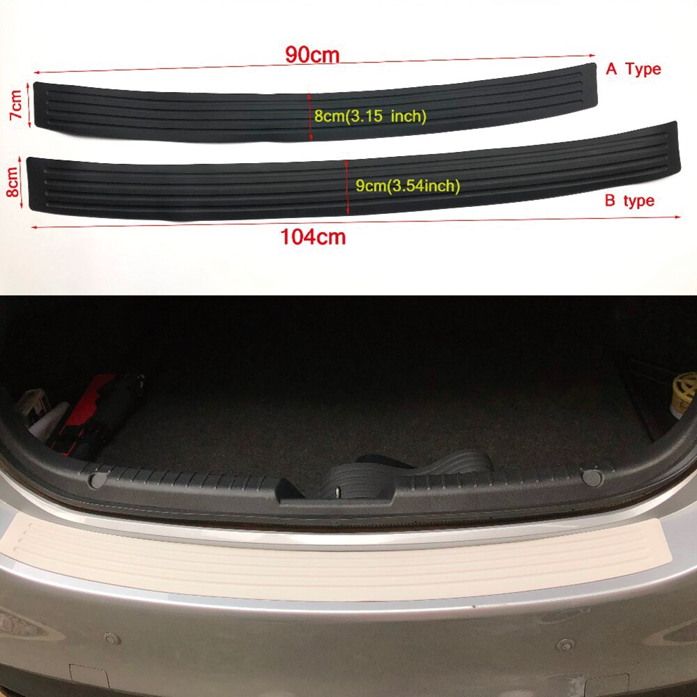 Car Trunk Door Sill Plate Protector Rear Bumper Guard Rubber Pad Trim Cover