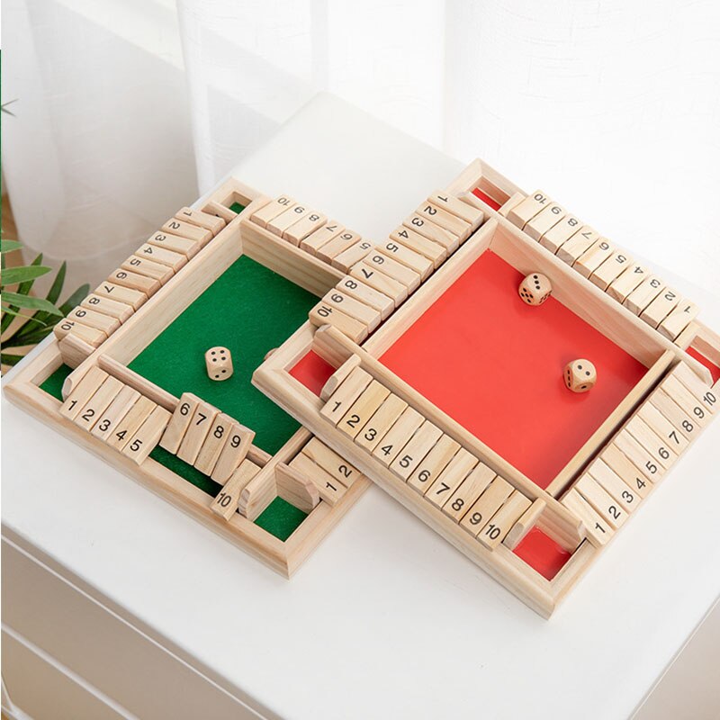 Gioco da tavolo famiglia bere in legno regalo giocattolo educativo Flap bambini numero di intrattenimento dadi divertenti Juguetes chiudere la scatola