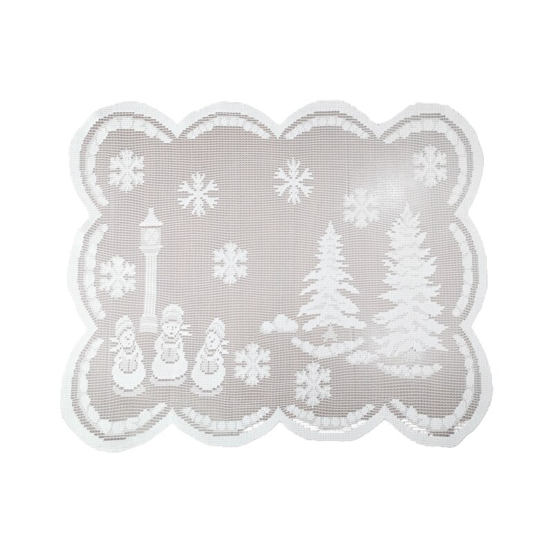 Hvid jul xmas snemand santa dekorationer blonder bordløbere placering gxma: 2
