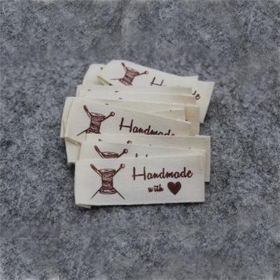 200pcs handmade label in stock/clothing printed cotton labels/clothing/garment printed tag/Retro cotton name labels: Dull