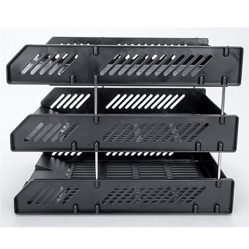 Three-layer File Rack Multi-functional Storage File Rack Ffor Office Large-capacity Floor Newspaper Rack