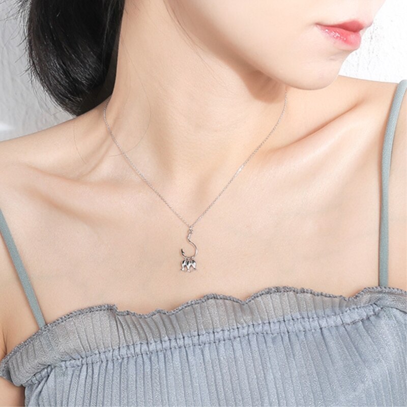 Mignon trois petits poissons pendentif crochet court clavicule chaîne 925 en argent Sterling tempérament femme collier SNE147