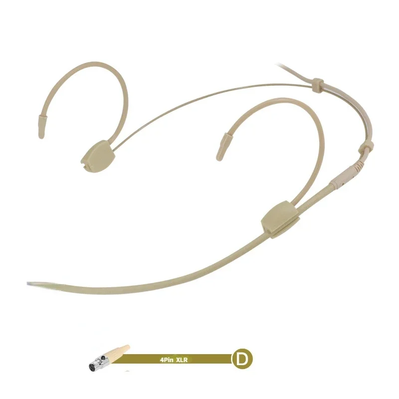 Double Earhook Mic Omnidirectional Headset Microphone For Sennheiser Shure AKG MiPro Audio Technica 4Pin 3Pin TA4F 3.5mm Lock: Orange