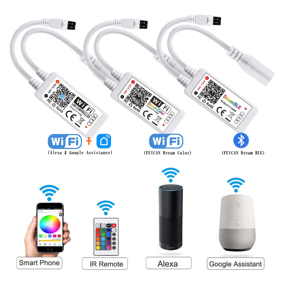 FEICAN Rgb Controller Wifi Smart Led Controller 12V Bluetooth/Afstandsbediening Voor Led Strip Rgb Tape