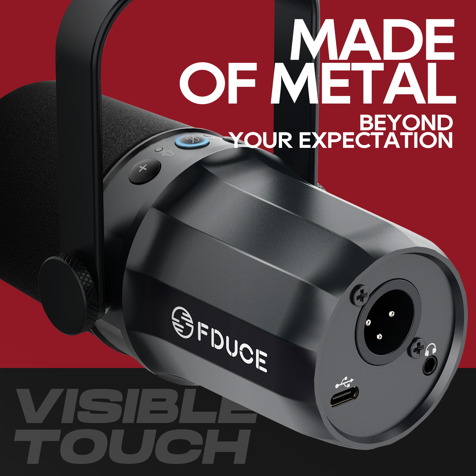 FDUCE SL40X/SL40 USB/XLR dynamisches Mikrofon mit integriertem Headset-Ausgang und Schalldämmung, für Podcasts, Spiele, Live-Übertragung