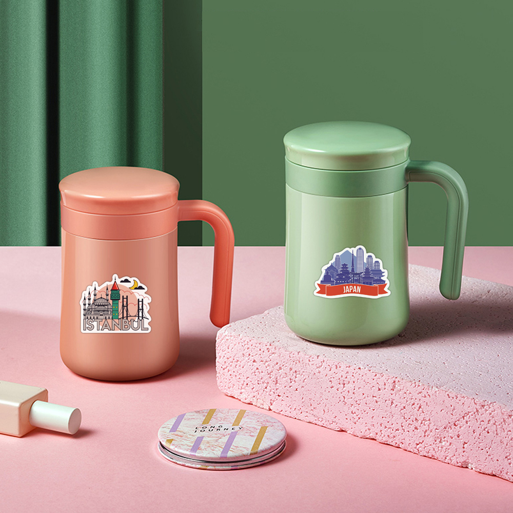 50 Stücke Weltlandschaft Land Stadt Reise Wasserdichte Aufkleber Fahrrad Telefon Auto Gepäck Laptop Motorrad Koffer Art Aufkleber