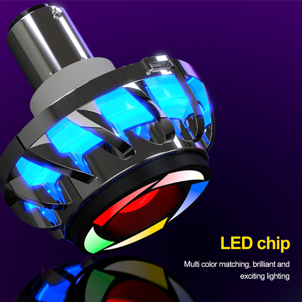 1PC Moto lampe d'avertissement ange oeil Moto phare 1157 frein queue arrière LED Moto lumière Moto accessoires universels