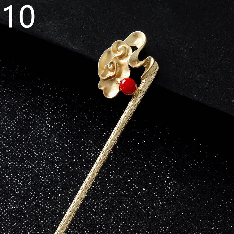 Vintage Hair Sticks Pick For Women Girls Metal Hair Pin Clips Chinese Style Hair Chopsticks Hairpins Jewelry Accessories: 10