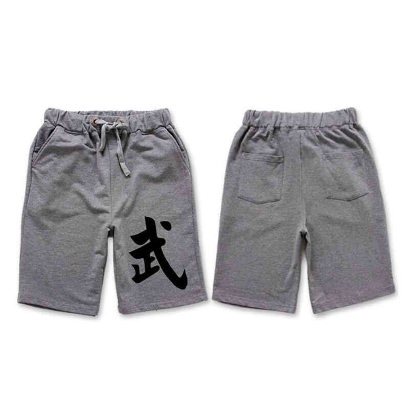 Sommar herr 4 färg kungfu boxningsshorts bomull kampsport byxor sport fitness byxor: Grå / Xxl