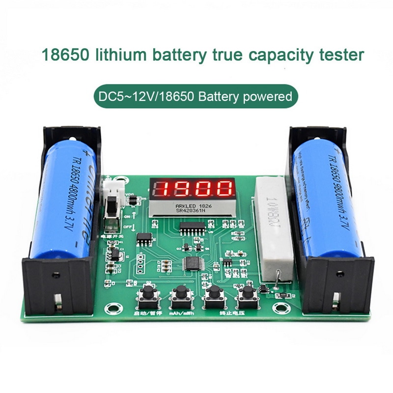 Batterijcapaciteitstester mah mwh voor 18650 lithiumbatterijen digitale meting lithiumbatterijvermogendetectormodule