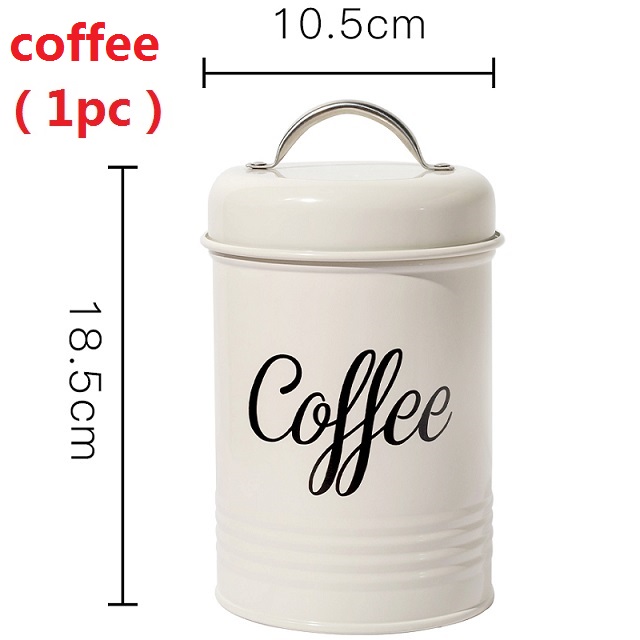 1-3 pc te kaffe sukker oppbevaringsflasker krukker jern sukker beholder holder kan oppbevaringsflasker godteri oppbevaringsbokser forseglet beholder: Kaffe  ( 1 pc )