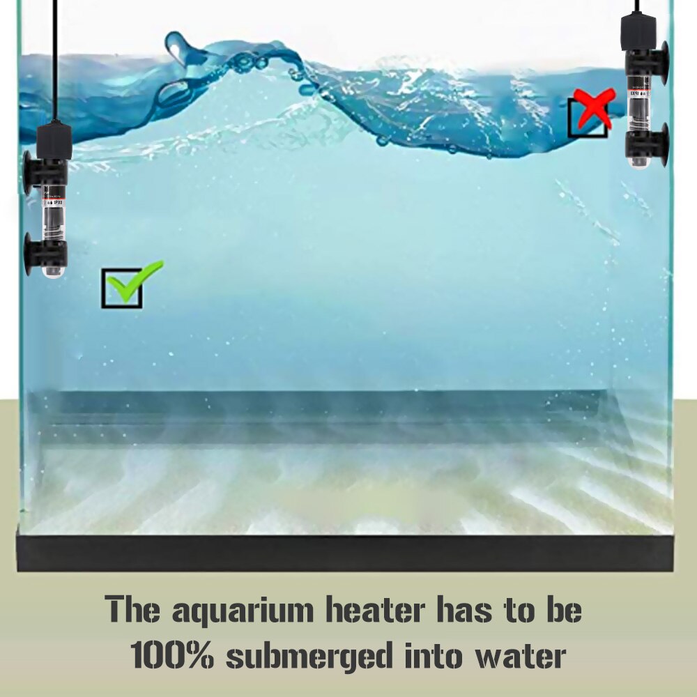 25w/50w akvarium nedsænket akvarium automatisk vandvarmer konstant temperatur varmestang os eu-stik med sugekopper