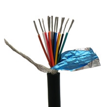 12 Core Flexible Shielded Cable 0.14,0.2,0.3mm² Control Wire 26awg,24awg,22awg Tinned Pure Oxygen Free Copper 5m