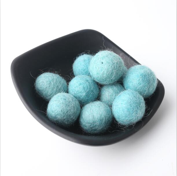 10pc/ settiä 20mm pyöreää villahuopapalloa villa pom pom helmiä 18 väriä tee-se-itse askartelu flocking pallo villapallot korut tehdä sormus helistin: Vaaleansininen