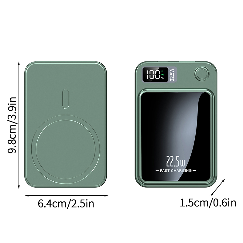 20000 mAh magnetische draadloze powerbank Draagbare externe batterij Apple Android snellader Universele powerbank voor iPhone Huawei: Zilver / 10000mAh
