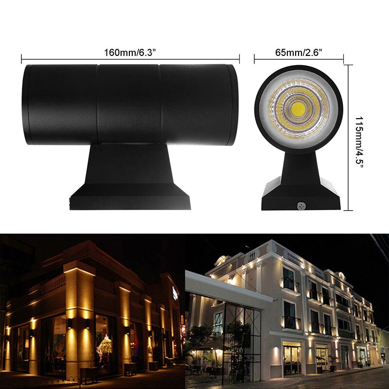 Double Sided Cylinder Wall Lamp Wall Mounted Night Light AC 85-265V Warm Cool White Waterproof Sconce Lamp For Home Decor