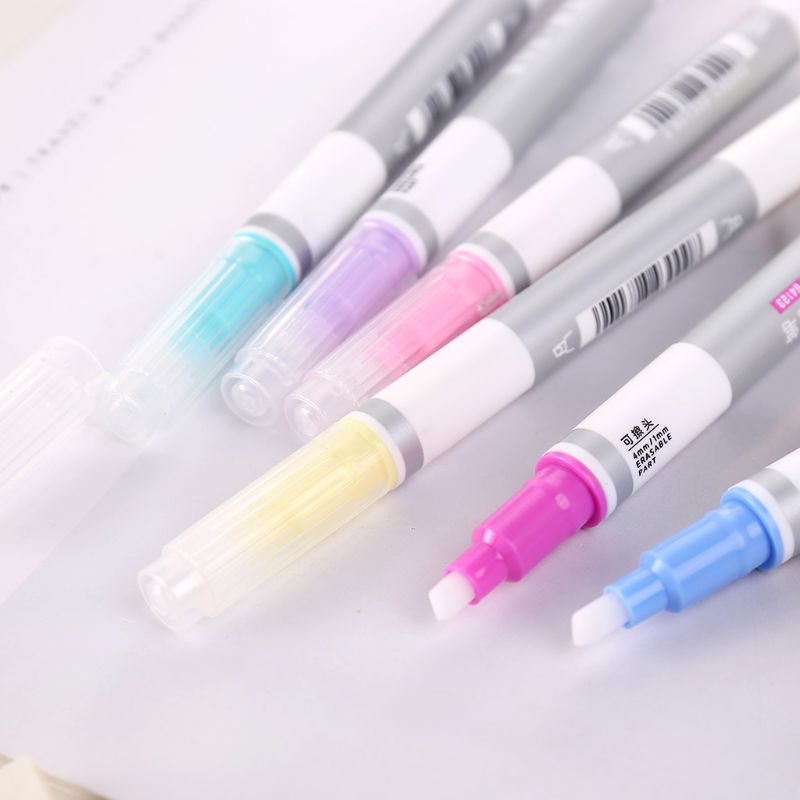 Juego de 6 unidades de resaltador que se puede borrar, rotulador de tiza líquida Pastel, lápiz fluorescente B36C