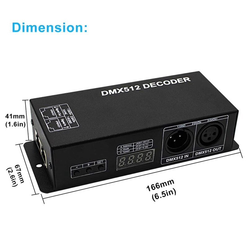 -High Power Dmx LED Controller LED DMX 512 Decoder Dimmer Driver DC12V-24V For LED Rgb Strip Or Lights (3 Channel)