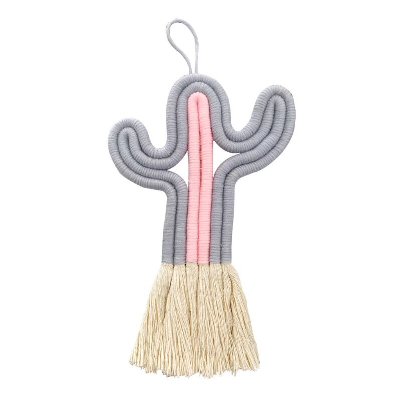 Kaktus hengende dekorasjoner håndlagde veveplanter barnerom vegg hjem ornament: 5
