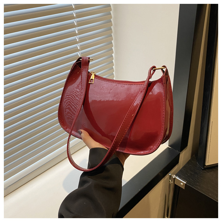 PU Leather Solid Color Small Square Bag Single Shoulder Armpit Handbag Women's Casual Commuting Bag Korean Style: SKY BLUE