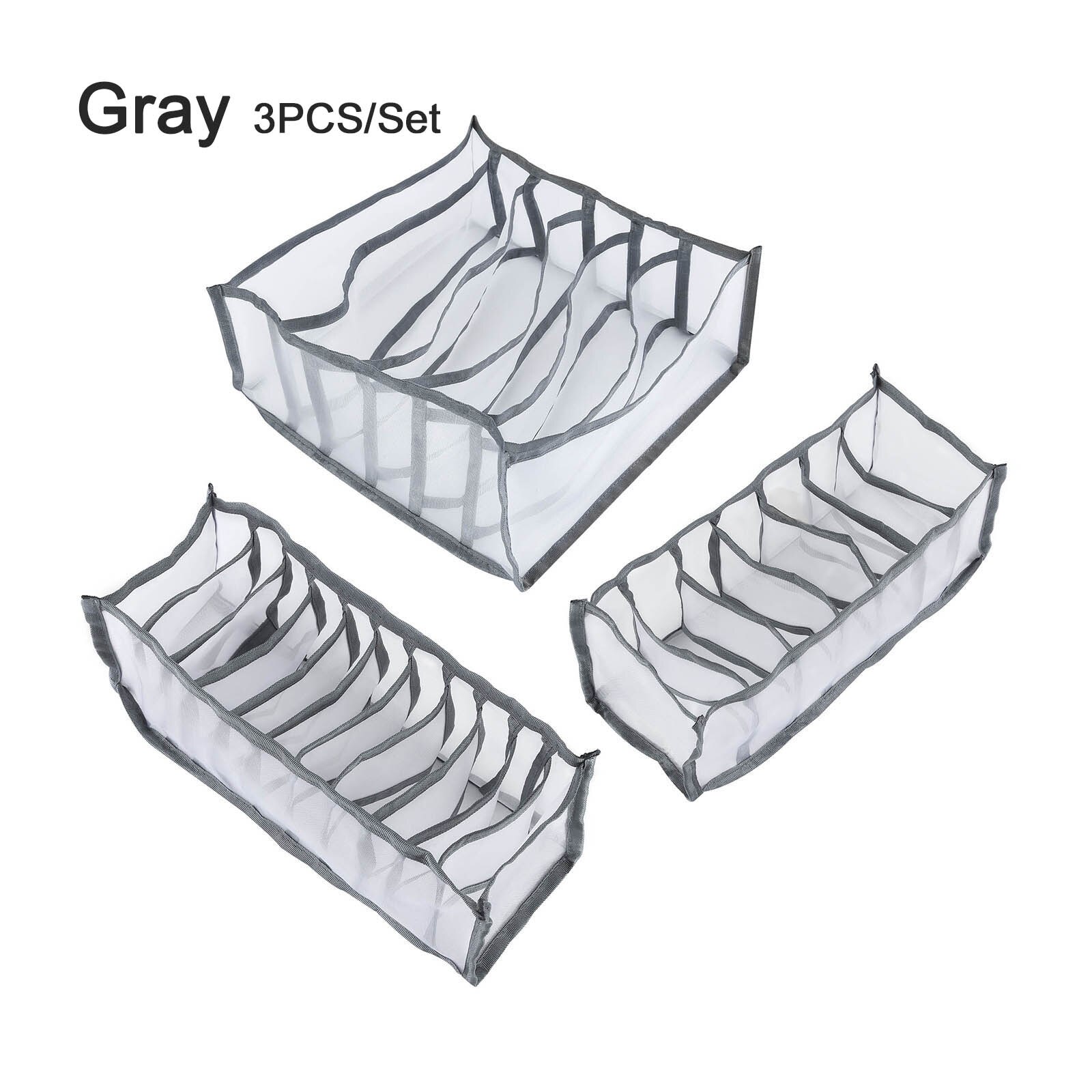 Foldable Drawer Dividers Storage Box Home Nylon Panty Drawer Closet Bed Organizers for Clothes Shoes Underwear Bra Socks Ties: Gray / 11 grids