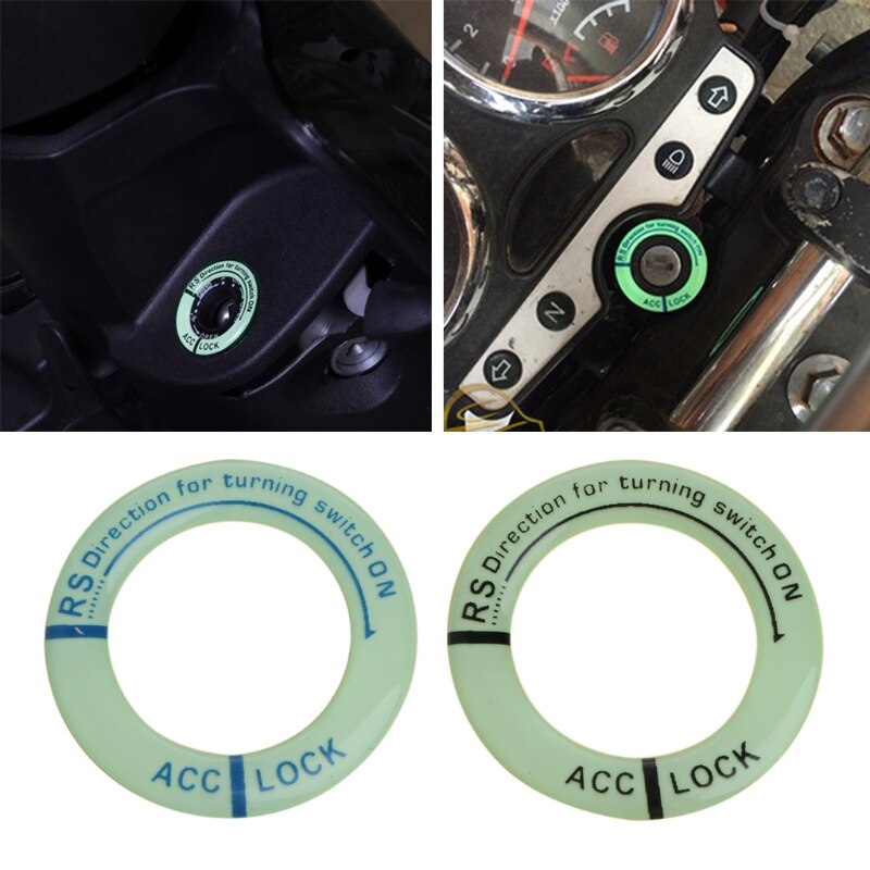 Pegatinas brillantes para coche, llaveros, agujeros, cubierta de interruptor de arranque lumínico, calcomanía para motocicleta, estilismo para coche