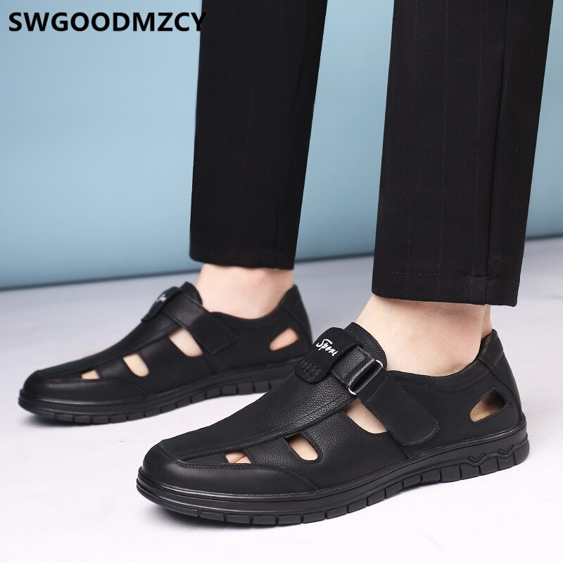 Mens Sandals Summer Italian Leather Sandals For Men Shoes Men Mens-shoes-casual Sandalias Hombre Sepatu Sneaker Pria