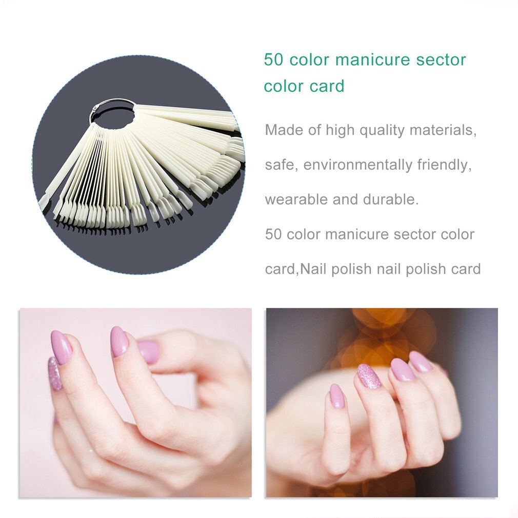 Nail Vormige Ventilator Kleur Kaart Drie In Een Gelost Nail Kleur Card Nagellak 50 Kleuren Nail Voor Beste Cadeau