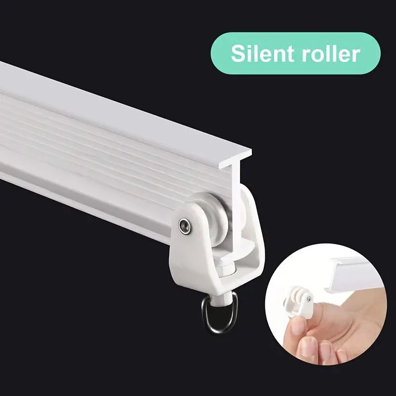 1-5m douchegordijnrails van aluminium en kunststof, flexibele plafondmontage met haken, perfect voor kamerverdelers en badkamers.