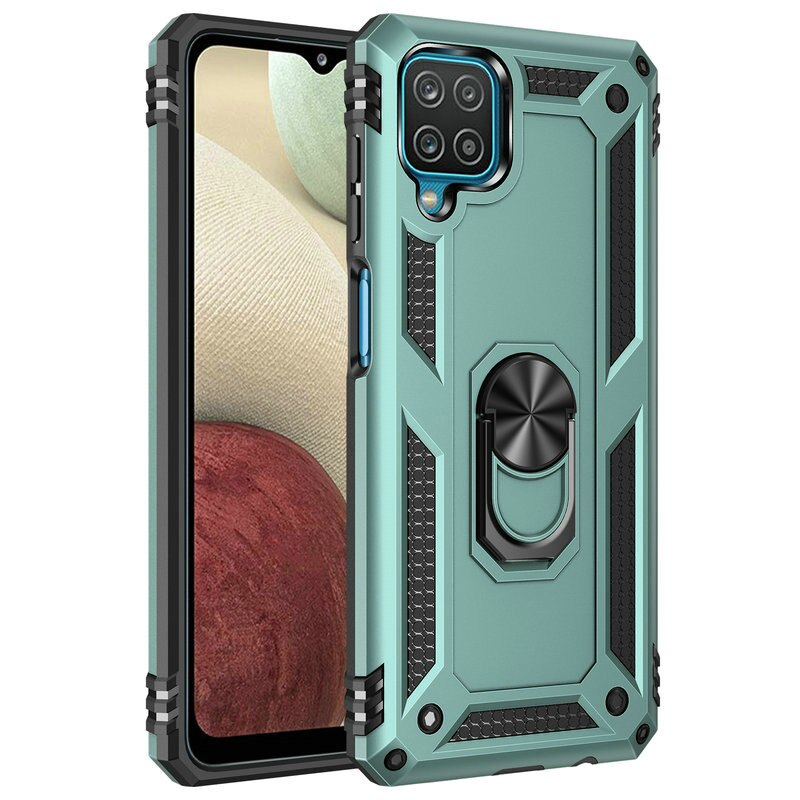 Funda armadura 3D para Samsung Galaxy A12 SM-A125F SM-A125M, carcasa metálica para teléfono móvil