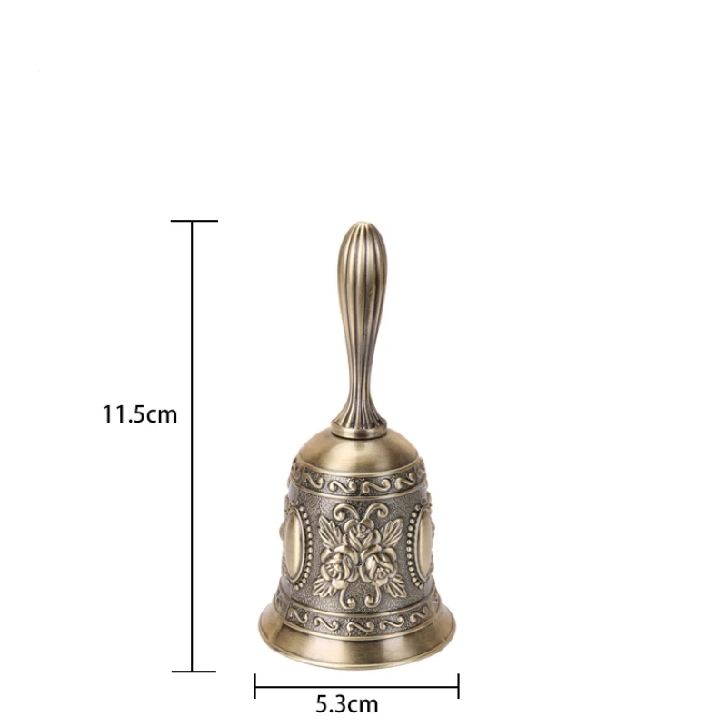 1pc retro tom de metal estilo europeu mão sino artesanato decoração alarme sino artesanato sino de natal vento artesanato de natal