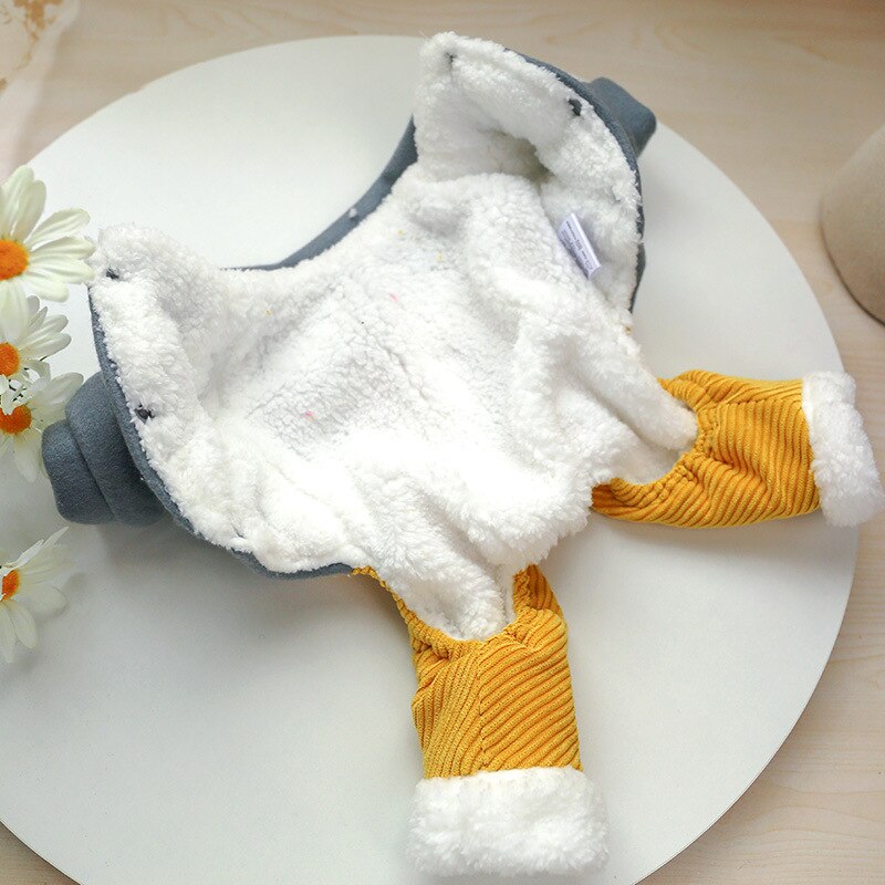Ropa de invierno para perro, muñeco de nieve, ciervo, Navidad, mono cálido amarillo XS XL con chaqueta de piel, abrigo para cachorro, traje de Shih Tzu, caniche Pomeranian