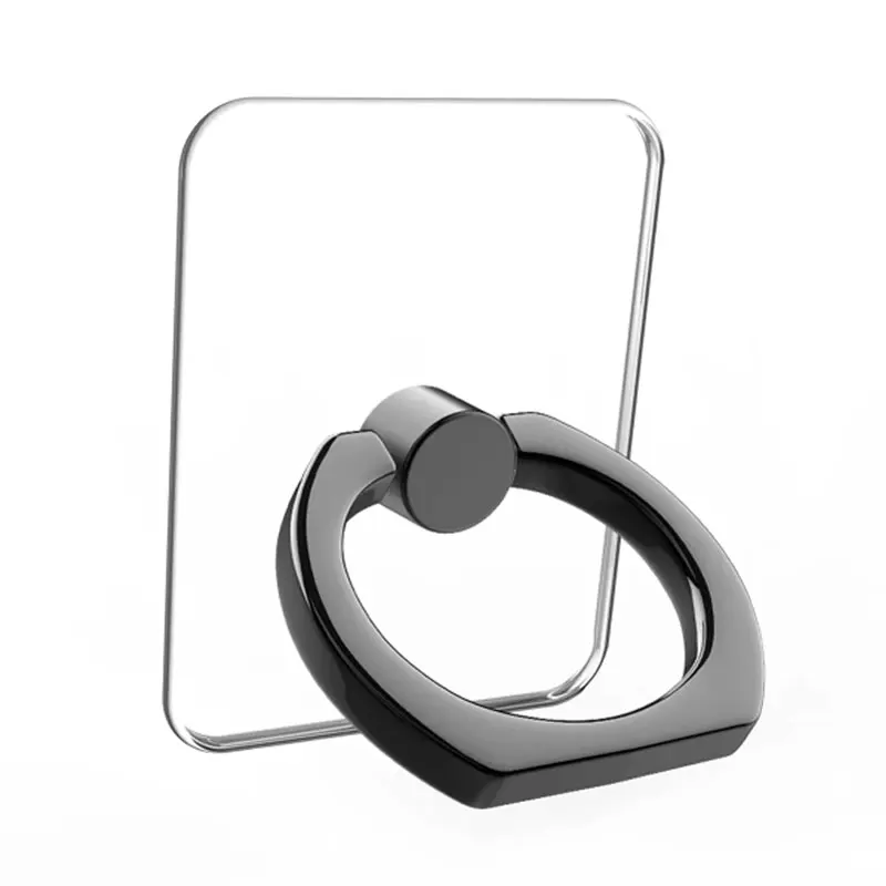 Soporte de anillo para teléfono móvil, bucle de agarre transparente para dedo, soporte de rotación de 360 grados, Compatible con todos los tipos de teléfono inteligente, 1/4 Uds.: Naranja