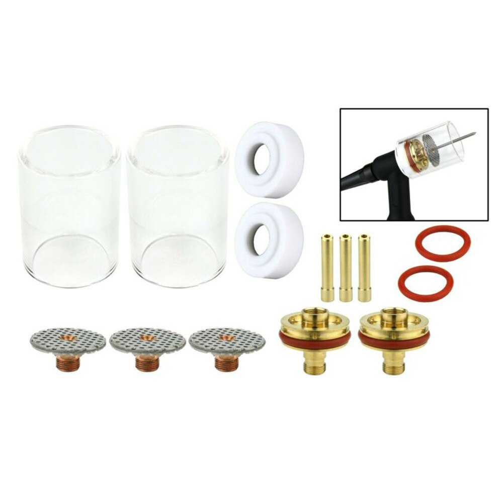 Argon-Saving Conversion Kits For TIG Torches Fused Quartz Cups Weilding Parts Manufacturing Welding Soldering Equipment Acces: Large