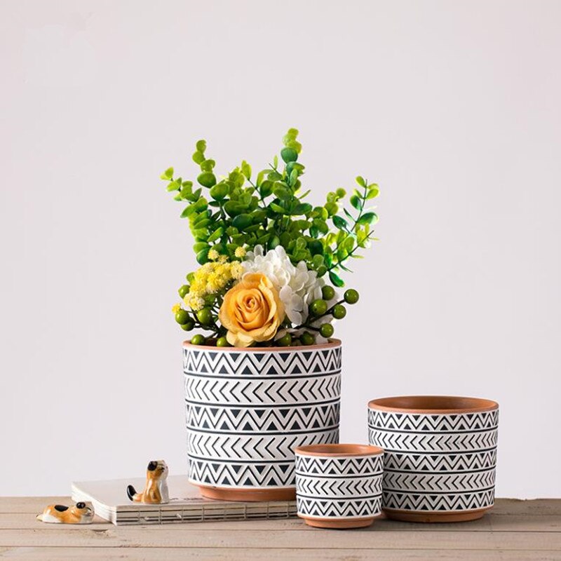 Cutelife Nordic Ins Keramische Bloempot Geometrie Ronde Vazen Voor Decoratie Groene Plant Bloempot Office Home Vazen Decoratieve