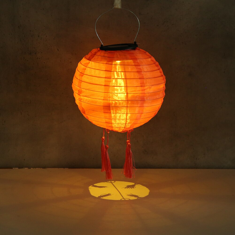 12inch LED Solar Lanterns Solid Color Festival Light Waterproof Hanging Global Lamp Chandelier with Tassel Landscape Lighting