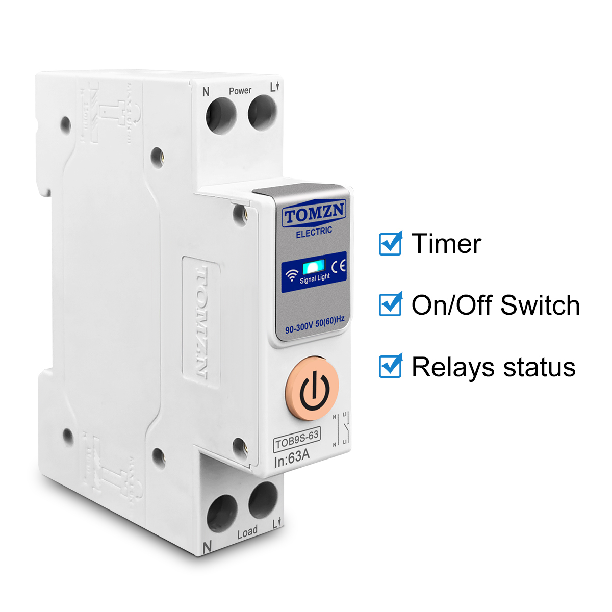 TUYA smartlife 1- 63A TOMZN 1P + N WIFI interruptor inteligente medidor de energía Kwh medición monitoreo disyuntor temporizador relé MCB